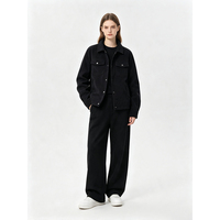 Veste Courte en Velours Côtelé pour Femme, Style Trucker, Col Revers, Boutonnée, Vêtement d'Extérieur Décontracté avec Poches à Rabat pour le Quotidien et le Streetwear