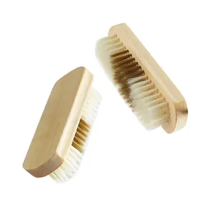 Eco friendly wooden handle cleaning brushes set natural bristle wood sofa clothes cleaning brush OEM
