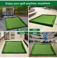 Tapis de golf miniature de haute qualité sur mesure pour jardin, en gazon artificiel avec base en caoutchouc 8/10 mm, ensemble de 3 drapeaux + 3 coupes
