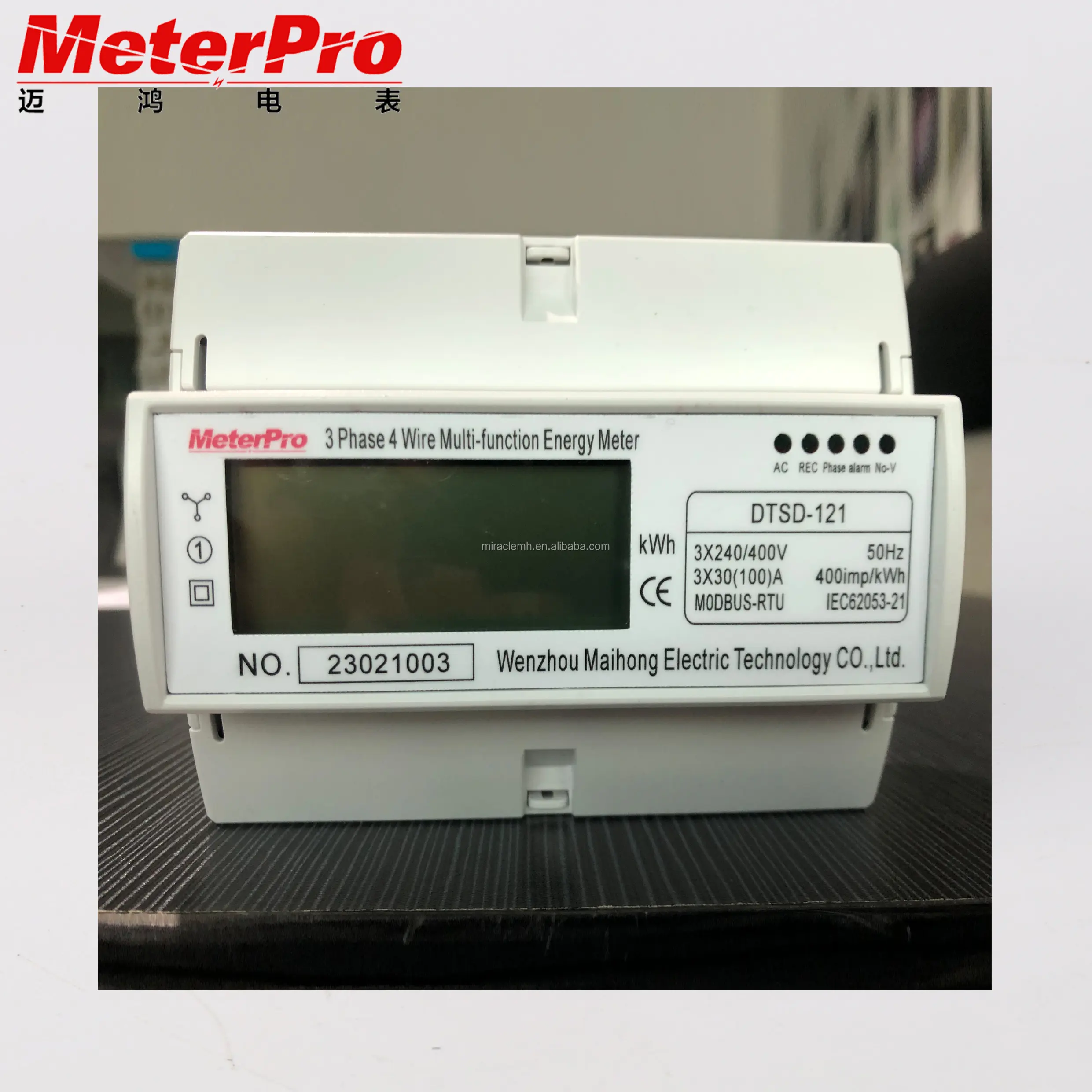 Medidor inteligente três fases da energia do w-hora rf