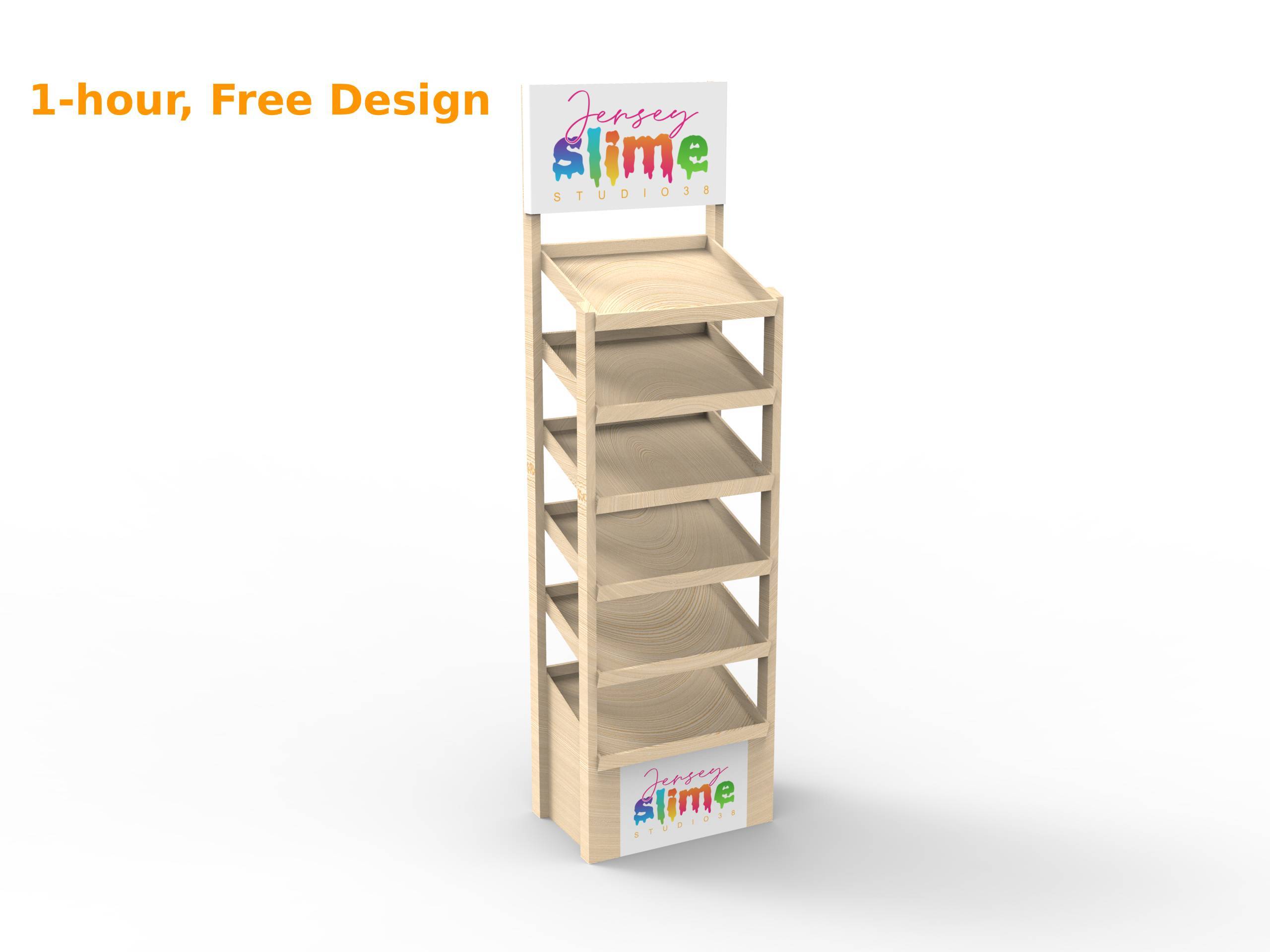 Custom Wooden Slime Display Stand 6- Tier Organizer for Toy Stores & Retail Shops — view 4