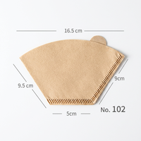 Filtre à café en papier conique en forme d'éventail U103 du fabricant, capacité 50g, importé de Chine, emballage en boîte couleur