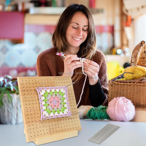 Vente en gros de panneaux de blocage carrés au crochet pour l'artisanat du bois Boîtes en bois Panneaux muraux Projets au crochet - Product Image 2