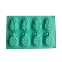 8 Cavity Silikon Fruchtform Ananas Seifen form Handgemachte Seife Kuchen Werkzeuge Praline Candy Kuchen Dekoration Backwerk zeuge