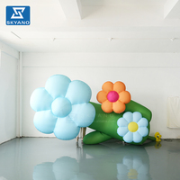 Modèle gonflable personnalisé en forme de fleur bleue pour événements extérieurs, publicité et décoration