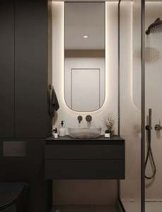 Modern Urban Style High-end Solid Wood Single <b>Wall</b> Mounted Bathroom Vanity with Smart <b>Mirror</b> - Product Image 4