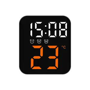 Mini Multifunction Smart Table Clock Voice Control LED Alarm Clock With Adjustable Backlight