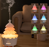 Nouveau diffuseur d'arômes ultrasonique en forme de sapin de Noël pour la maison, humidificateur de bureau, diffuseur de brume à gouttelettes de pluie
