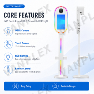 Cabina <span class=keywords><strong>de</strong></span> Fotos DSLR con Pantalla Táctil <span class=keywords><strong>de</strong></span> 15.6 Pulgadas, Sombrilla Ovalada, Metal <span class=keywords><strong>de</strong></span> Grado Aeronáutico, Cabina <span class=keywords><strong>de</strong></span> Selfies Portátil para Alquiler en Fiestas - Product Image 2