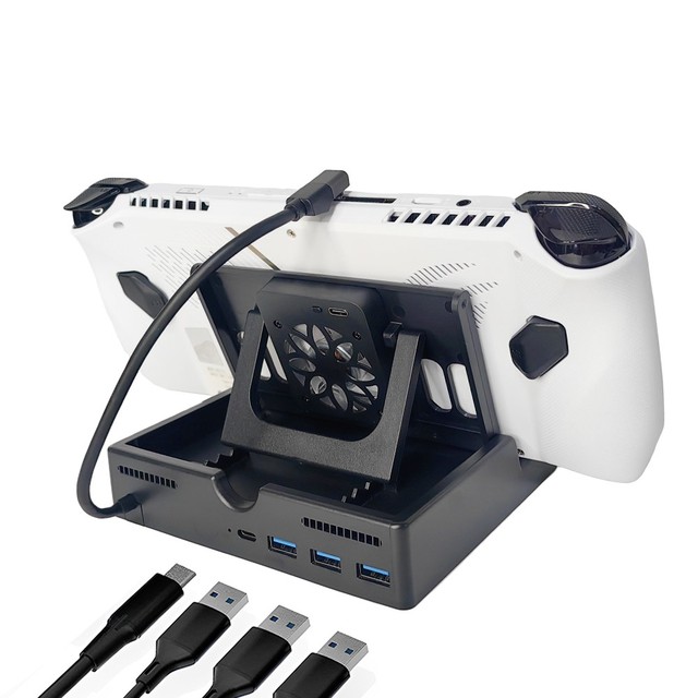 Docking Station Gigabit Ethernet 4k@60hz 60w Pd Port 3*Usb 3.0 With Cooling Fan for Asus ROG Ally