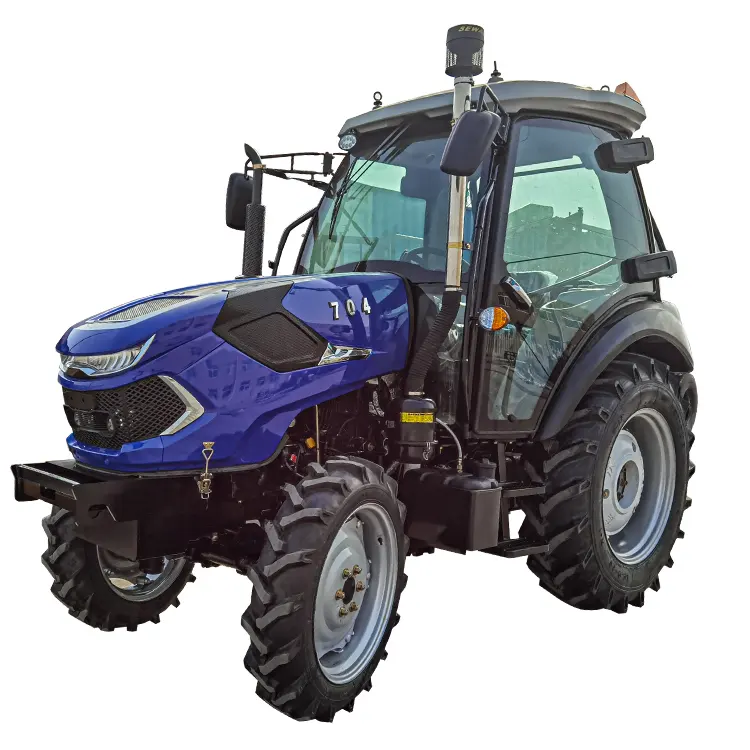Trattore agricolo agricolo 4x4 ruote motrici 70hp economico 4wd con caricatore frontale
