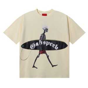 Hợp thời trang 100% cotton Loose-Fitting ngắn tay T-Shirt quá khổ với in ấn kỹ thuật số văn bản mà toát lên một sự rung cảm trẻ trung - Product Image 6