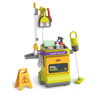 Enfants semblant jouer nettoyage <span class=keywords><strong>jouet</strong></span> enfant outil travaux ménagers maison prétendable <span class=keywords><strong>Kit</strong></span> jouer ensemble enfants nettoyage chariot ménage jouets - Product Image 1