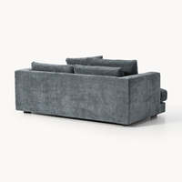 Sofá Cama Modular de Dos Plazas, Estilo Moderno y Lujoso, Tapizado en Tela, Estructura de Madera Maciza, Esponja de Alta Densidad