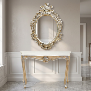 Italian Antique Design European Style Luxury Classic Silver Green Glazed Adjustable Mirror Bedroom Dresser Mahogany Solid Wood - Product Image 4