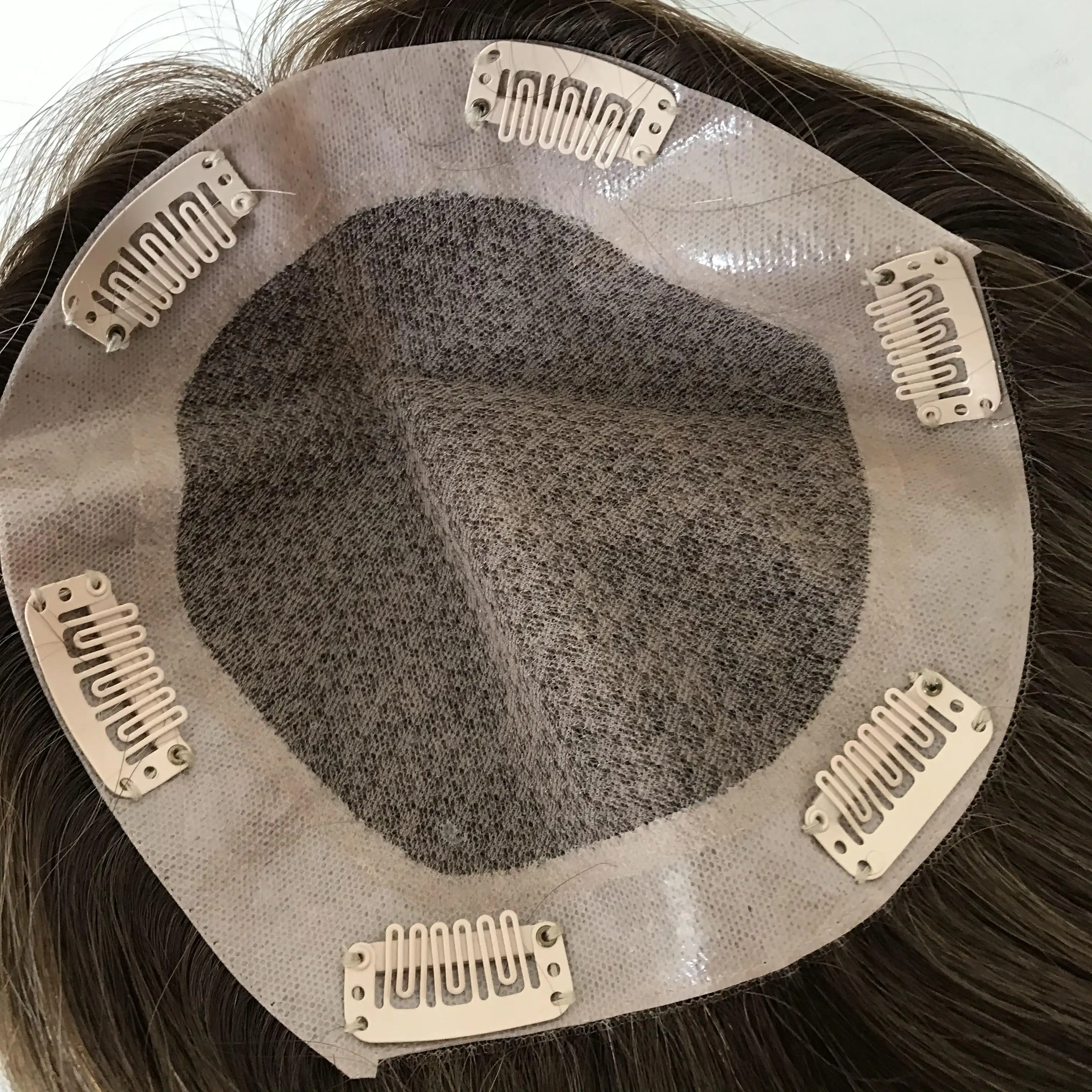 Individuelles 100 % Virgin Remy menschliches Haar PU Herren und Damen-Toupee Volles Spitzen-Topper-Toupee