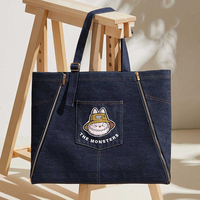 POP MART Original Labubu les monstres tombent dans la série sauvage Denim tablier sac maison Collection accessoires décorations cadeaux
