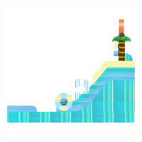 Toboggan aquatique gonflable de qualité commerciale 6x3,5m avec piscine à éclaboussures profondes pour les fêtes d'été
