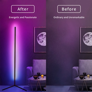 Tối Giản <span class=keywords><strong>RGB</strong></span> Thay Đổi Độ Sáng Bầu Không Khí LED Tripod Góc Sàn Đèn Âm Nhạc Đồng Bộ Đứng Ánh Sáng Cho Phòng Ngủ Khách Phòng Chơi Game Trang Trí Nội Thất - Product Image 5