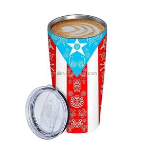 Gobelet <span class=keywords><strong>isotherme</strong></span> en acier inoxydable de haute qualité <span class=keywords><strong>personnalisé</strong></span> de 20 oz avec logo du drapeau de Porto Rico, pour l'extérieur, pour le café, pour les voyages - Product Image 1