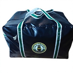 Bolsa de Lona Negra Resistente con Logotipo Personalizado, Bolsa de Transporte para Equipo Deportivo Resistente al Agua, 28x14x16 Pulgadas, Cierre de Cremallera - Product Image 3