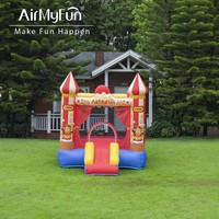 Château gonflable avec toboggan rouge pour enfants, idéal pour les fêtes à domicile et les jeux en extérieur – En stock aux États-Unis
