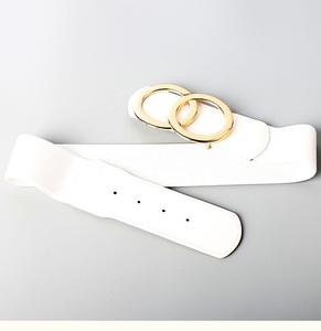 Alloy Double Ring Fashionable Elastic Wide Belt for Ladies Waistband Clothing Accessories Fabric Product Category - Product Image 5