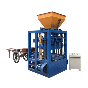 qtj4 26 lower cost small fly ash semi automatic concrete 8 holes hollow paving brique cover block brick making machine for sale