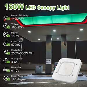 150W LED Canopy <b>Light</b>-5700K-<b>Square</b>-19500 Lumen-Gas Station Lighting-5 Years Warranty - Product Image 2
