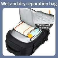 Sac à dos de voyage extensible pour ordinateur portable, conception de compression sous vide, résistant à l'eau, séparation sec/humide, sac à dos de week-end professionnel