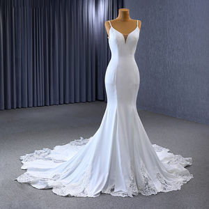 Jancember 222142 Sencillo Spaghetti Strap Satén Sirena Vestidos de novia Vestidos - Product Image 4