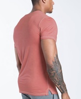 T-shirt personnalisé à col en V en bambou T-shirts à ajustement musculaire parfait logo de haute qualité T-shirts pour hommes personnalisés