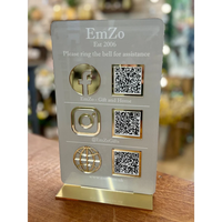 Signo de código QR de pago acrílico vertical Logotipo de negocios Social Triple Icon Table Tent Instagram Salon Beauty QR Code Sign