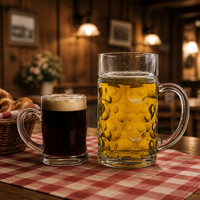 Chope à bière classique SUNYO avec fossettes, grande capacité, en verre, avec poignée robuste, pour la maison, le bar, les fêtes, les pubs et les restaurants