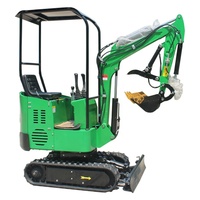 Mini-excavatrice diesel d'occasion CE Yanmar Kubota 1 tonne avec grappin hydraulique et pince à déchets