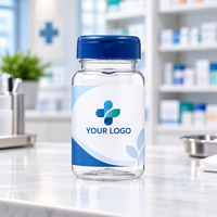 Flacon capsule transparent en PET de 100 ml, conteneur vide en plastique pour compléments alimentaires, pilules, produits de santé