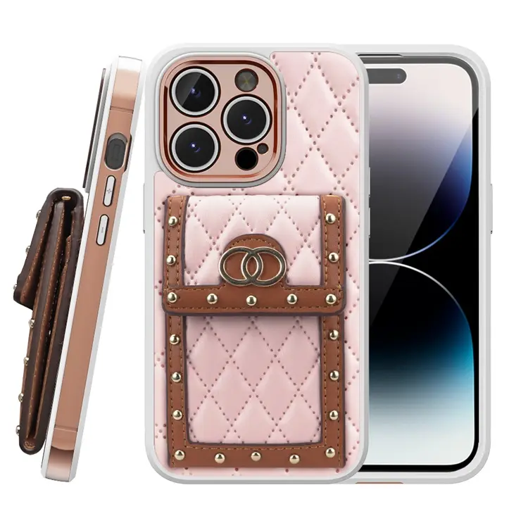 Luxury leather phone cases bag 2023 new design Noble card bag in North American for gift Lady's travel FOR IPHONE 14 PRO 13