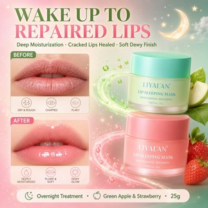 Masque de nuit pour les lèvres, hydratant, réparateur, lissant, pour les lèvres gercées et les peaux mortes, traitement de nuit, 25g, végan, OEM personnalisé - Product Image 5