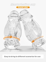 Copa de Masturbación Masculina, Juguete Sexual para Hombre, Reutilizable, Extensible, Condón Masculino de Cristal, Dildo Suave, Juguete Sexual para Adultos, Venta al Por Mayor de Fábrica