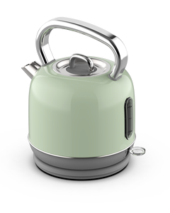 Light <b>Green</b> Retro Electric Water Kettle 1.8L Stainless Steel Kettle with LED Indicator Dry Boil Protection and <b>Cord</b> Storage - Product Image 2