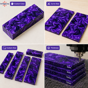 Custom Cast Acrylic <b>Sheet</b> Knife Handle Scales <b>Material</b> for EDC Knives Premium Pattern Acrylic Handle Blanks - Product Image 6