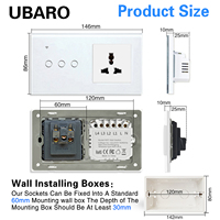 UBARO WiFi 1Gang Interrupteur Tactile Intelligent Prise Murale Universelle Application Tuya Smart Life Contrôle à Distance Commande Vocale