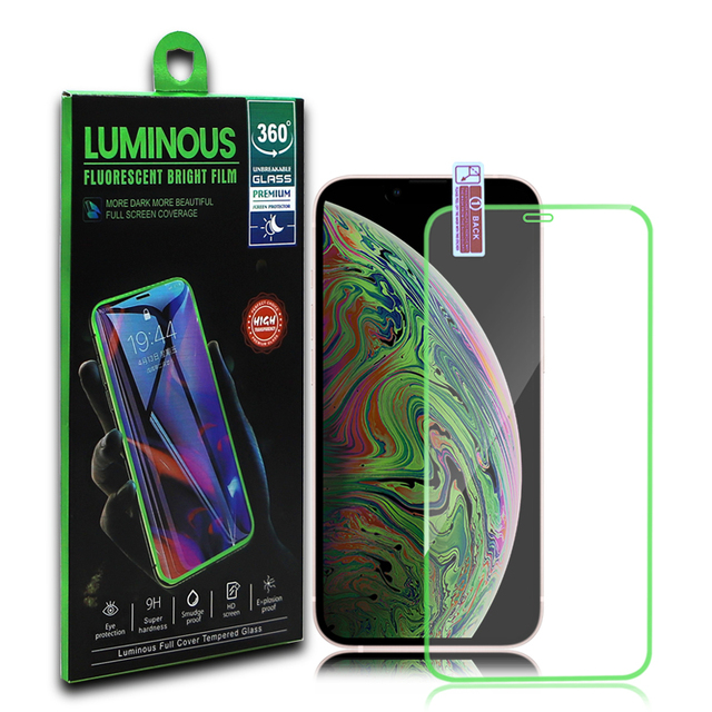 Colorful Rainbow Luminous Fluorescent Grade AAA Ultra-Thin Full Coverage Tempered Glass Screen Protector for 14 14 Pro