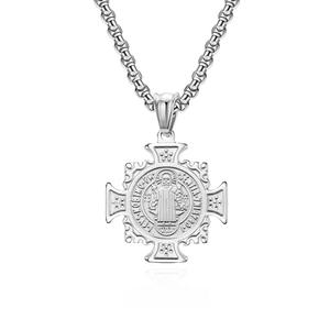 Collana Tempusort con Ciondolo Scheda Sacra di <span class=keywords><strong>San</strong></span> Benedetto Placcata Oro 18K in Acciaio Inossidabile per Uomo, Gioielli alla Moda all'Ingrosso - Product Image 2
