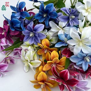 Flores de Magnolia de Seda Realistas, Decoración Artificial para Bodas, Estilo Moderno para Fondo de Escenario de Boda - Product Image 1