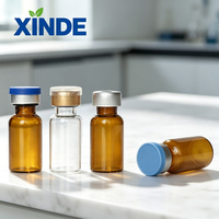 Flacons en verre pharmaceutique XINDE à design tubulaire transparent avec ouverture facile, différentes tailles pour perfusion médicale