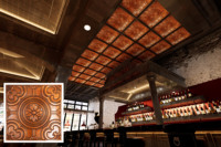 Livraison gratuite, Plaques de plafond en PVC décoratives en relief 3D pour cafés et bars PL50 Archaic Copper PAINTSDECOR