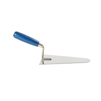 Llana de Acero Inoxidable de Primera Calidad con Mango de Madera de Haya con Recubrimiento FSC Azul, Llana para Albañilería con Hoja Tratada Térmicamente