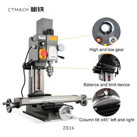Mini tour à fraiser vertical ZX16, machine à percer et à fraiser pour le bricolage et les loisirs