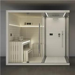 Sauna Portátil de Lujo <span class=keywords><strong>Jing</strong></span> En para 2 Personas, con Infrarrojos Lejanos, de Madera Maciza de Hemlock, con Ducha, Control Inteligente, Vapor Húmedo/Seco - Product Image 6